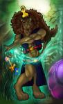 afro anthro aura detailed_background energy fantasy forest front_view magic magic_user magician male muscular muscular_anthro muscular_male outside plant solo tree kyrie_burnheart felid lion mammal pantherine spirit digital_media_(artwork)