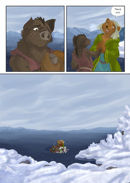 anthro brown_body brown_fur brown_tail clothed clothing cloud cloudy_sky day dialogue dialogue_box feathers fur hug larger_anthro outside scar size_difference sky smaller_anthro snow snowing speech_bubble tail text white_body white_feathers white_fur white_tail bjekkergauken ailu_(bjekkergauken) herja_(bjekkergauken) hillevi mithra_(bjekkergauken) nanna_(bjekkergauken) shadi_(bjekkergauken) shirin_(bjekkergauken) unni_(bjekkergauken) vide_(bjekkergauken) arctic_fox avian bear bird brown_bear canid canine fox gulonine hare horned_owl lagomorph leporid mammal marten mountain_hare mustelid musteline owl pine_marten snowy_owl suid suine sus_(pig) true_fox true_owl ursine wild_boar 2025 colored comic english_text hi_res