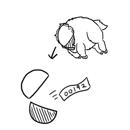 ambiguous_gender capsule directional_arrow feral gore headless hooves paper solo tail what young young_ambiguous young_feral yellowcottoncandy030 fluffy_pony fluffy_pony_(species) mammal 1:1 2025 black_and_white digital_media_(artwork) hi_res monochrome