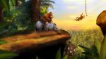 anthro barefoot barrel brown_body brown_fur clothing detailed_background duo feet forest fur hat headgear headwear horn jungle male necktie plant rope text tree orioto donkey_kong_(series) nintendo diddy_kong donkey_kong_(character) ape haplorhine mammal monkey primate rhinoceros 16:9 absurd_res hi_res url watermark widescreen