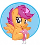 feathered_wings feathers female feral hair orange_body orange_feathers pink_hair solo wings young young_feral danmakuman friendship_is_magic hasbro my_little_pony mythology scootaloo_(mlp) equid equine mammal mythological_creature mythological_equine pegasus hi_res