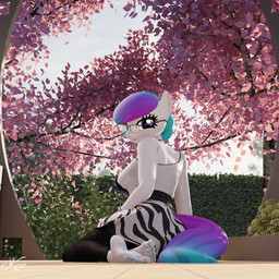 anthro blue_nails blue_toenails clothing colored_nails eyelashes eyewear feet female glasses gradient_hair hair humanoid_feet looking_at_viewer looking_back looking_back_at_viewer nails plant plantigrade purple_eyes purple_hair solo toenails toes tree turquoise_hair kenuwu hasbro my_little_pony aurora_starling fan_character earth_pony equid equine horse mammal pony 1:1 absurd_res hi_res
