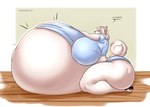 anthro belly big_belly big_breasts breasts female growth huge_belly huge_breasts hyper hyper_belly hyper_pregnancy pregnant pregnant_anthro pregnant_female solo lavochnica tammy_(tammyweresamoyed) canid canine canis domestic_dog mammal absurd_res hi_res