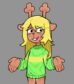 5_fingers anthro antlers blonde_hair bodily_fluids bottomless buckteeth clothed clothing countershade_legs countershade_thighs countershading eyelashes female fingers freckled_face freckles hair horn long_eyelashes long_hair nervous red_nose shirt shirt_only solo sweat teeth topwear topwear_only 1her0 deltarune undertale_(series) noelle_holiday deer mammal new_world_deer reindeer hi_res
