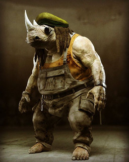 5_toes anthro barefoot biped clothed clothing dreadlocks eyewear feet glasses goggles horn light male male_anthro muscular muscular_anthro muscular_male solo toes michel_ancel beyond_good_and_evil_(game) ubisoft hal_mammago mammal rhinoceros 4:5 colored concept_art digital_media_(artwork) lighting official_art shaded
