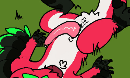 anus bird's-eye_view bodily_fluids claws countershading dripping erection feathered_wings feathers fluffy fur genital_fluids genitals grass high-angle_view lying lying_on_grass male on_grass on_ground penis plant precum precum_drip presenting red_body red_fur sigh sighing simple_background spread_legs spreading tapering_penis white_body white_fur wings jax_(jaxfera) deinonychus dinosaur dromaeosaurid feathered_dinosaur feathered_scalie furred_scalie prehistoric_species reptile saurischian scalie theropod velociraptor digital_drawing_(artwork) digital_media_(artwork) flat_colors