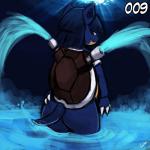 1:1 anthro blastoise blue_body blue_skin digital_media_(artwork) female generation_1_pokemon lumineko nintendo pokemon pokemon_(species) reptile scalie shell solo