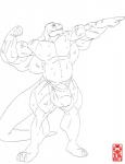 anthro big_penis bodily_fluids bulge clothing flaccid flexing genitals male mostly_nude musclegut muscular muscular_anthro muscular_male penis pose solo standing sweat teeth underwear tkc2021 dinosaur prehistoric_species reptile scalie theropod tyrannosaurid tyrannosauroid tyrannosaurus tyrannosaurus_rex greyscale hi_res monochrome