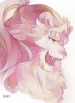 anthro hair male mane mane_hair ponytail solo hijirinoyuta lifewonders live_a_hero toshu felid lion mammal pantherine bust_portrait hi_res pastel_theme portrait