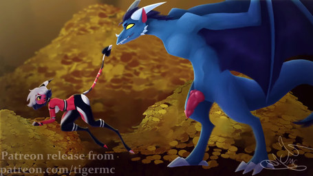 armless big_dom_small_sub bodily_fluids cavern cum cum_drip cum_in_vagina cum_inflation cum_inside doggystyle dominant dripping from_behind_position genital_fluids genitals gold_(metal) inflation knot knotted_penis knotting penis rough_sex sex size_difference teasing tigermcheh mythology tiger(character) dragon imp mythological_creature mythological_scalie scalie 2d_animation animated hi_res long_playtime motion_tweening webm