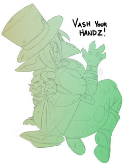 big_butt boots butt claws clothing female footwear gloves gradient hair handwear hat headgear headwear mask not_furry pants_with_holes pigtails plague_doctor shoes simple_background solo thick_thighs top_hat white_background kanekuo goblin humanoid digital_media_(artwork) hi_res line_art