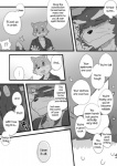 anthro canid canine canis chest_tuft clothing comic cotton_(artist) dialogue domestic_dog english_text eyes_closed fur greyscale male mammal monochrome natsume_(tooboe_bookmark) nitobe sleeping text tooboe_bookmark tuft