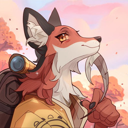 anthro brown_body brown_eyes brown_fur cloud day female fur holding_feather looking_at_viewer outside plant scope smile solo tree tenebriscorvus paizo pathfinder pathfinder:_wrath_of_the_righteous nenio canid canine fox mammal 1:1 2022 portrait