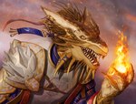 anthro armor aurak authix draconian dragon dragon_(dnd) dragonlance dungeons_and_dragons fire fireball gold_dragon_(dnd) hasbro hi_res khyaber magic magic_user male mythological_creature mythological_scalie mythology scalie solo tiamat_(dnd) wizards_of_the_coast