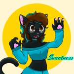 anthro black_body brown_eyes brown_hair clothed clothing collar eyewear female gesture glasses hair pink_nose pink_paws simple_background smile solo waving anomalynexus fan_character domestic_cat felid feline felis humanoid mammal 1:1 absurd_res digital_media_(artwork) hi_res