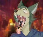 anthro blush bodily_fluids clothing duo extreme_size_difference fur male male/male mawplay micro open_mouth oral_vore partially_inside saliva size_difference teeth tongue tongue_out vore surylimon beastars legoshi_(beastars) maxgshep canid canine canis domestic_dog german_shepherd herding_dog mammal pastoral_dog wolf 2020 digital_media_(artwork)