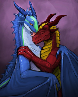 blue_body blue_wings cheek_spikes dorsal_frill duo eyes_closed facial_spikes female feral frill_(anatomy) frill_ridge glistening glistening_eyes green_body head_crest head_frill horn licking licking_another male membrane_(anatomy) membranous_wings mouth_closed narrowed_eyes pupils red_body red_horn red_scales scales simple_background slit_pupils spikes spikes_(anatomy) teeth tongue tongue_out unsigned white_body wings yellow_body acidic european_mythology mythology dragon mythological_creature mythological_scalie scalie western_dragon wyvern hi_res