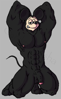 abs anthro balls biceps big_muscles flaccid foreskin genitals humanoid_genitalia humanoid_penis male muscular muscular_anthro muscular_male nipples nude partially_retracted_foreskin pecs penis pose simple_background solo cardewmesha disney mickey_mouse house_mouse mammal mouse murid murine rodent low_res source_request