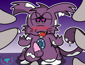 2_fingers anthro balls bent_legs black_eyes blush bodily_fluids bukkake cheek_tuft chest_gem cum cum_drip cum_in_mouth cum_inside cum_on_arm cum_on_body cum_on_ear cum_on_face cum_on_ground cum_on_tail cum_on_tongue dripping erection eye_through_hair faceless_character faceless_male facial_tuft fangs featureless_feet feet fingers fur gem genital_fluids genitals gradient_background grey_penis group hair half-closed_eyes heart_pupils heart_symbol kneeling light logo long_tail looking_at_genitalia looking_at_penis looking_pleasured male male/male male_anthro male_humanoid markings narrowed_eyes noseless nude_anthro nude_male open_mouth open_smile outline penis pink_penis pupils purple_balls purple_body purple_fur purple_hair purple_pupils purple_sclera purple_tail purple_tail_tuft red_tongue sapphire_(gem) sex short_hair simple_background smile solo_focus tail tail_tuft teeth tongue tongue_out translucent translucent_hair tuft whisker_markings white_outline mintytempest kappa_mikey guano_(kappa_mikey) humanoid mammal unknown_species 2017 artist_logo colored digital_drawing_(artwork) digital_media_(artwork) english_description lighting shaded