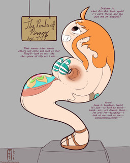breasts clothing dialogue female footwear inanimate_transformation not_furry objectification sandals shoes solo text transformation what thetransformtentacle one_piece nami_(one_piece) animate_inanimate humanoid 2018 english_text signature source_request unavailable_at_source