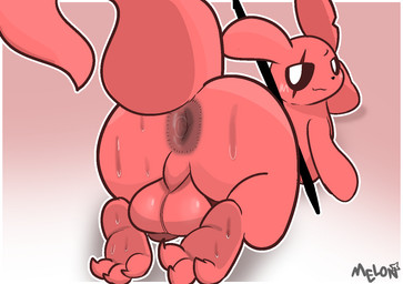 3_toes anthro anus backsack balls big_anus big_balls big_butt big_tail bodily_fluids butt claws feet feral foot_focus genitals hand_on_head looking_at_viewer male presenting presenting_hindquarters rear_view red_body smug solo sweat sweaty_butt sweaty_feet tail toe_claws toes sparkmelon rain_world videocult hunter_(rain_world) slugcat