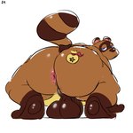 anthro anus balls big_balls big_butt butt crouching genitals male nude presenting presenting_anus solo tattoo tramp_stamp denilsexo animal_crossing nintendo tom_nook_(animal_crossing) canid canine mammal raccoon_dog tanuki 1:1