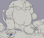 aetheryte_crystal ambiguous_gender anthro belly crush duo extreme_size_difference fantasy handheld_micro macro male male/ambiguous micro size_difference slightly_chubby slightly_chubby_male fairypuppers final_fantasy final_fantasy_xiv square_enix felid hrothgar mammal