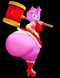 accessory anthro big_butt black_nose boots bracelet breasts butt clothing dress duo eyelashes female footwear gloves gold_(metal) gold_bracelet gold_jewelry green_eyes hair hair_accessory hairband hammer handwear high_heeled_boots high_heels holding_hammer holding_object holding_tool holding_weapon huge_butt huge_thighs hyper hyper_butt jewelry looking_at_viewer looking_back looking_back_at_viewer panties pink_body pink_ears pink_hair red_clothing red_dress red_footwear red_hairband red_shoes shoes side_view thick_thighs tools underwear weapon white_clothing white_gloves white_handwear white_panties white_underwear cindablimp perros_god sega sonic_the_hedgehog_(series) amy_rose eulipotyphlan hedgehog mammal 2025 3d_(artwork) artist_collaboration digital_media_(artwork) hi_res