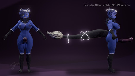 animal_genitalia animal_penis anthro areola arm_tuft balls big_balls big_breasts big_penis black_body black_fur black_nails breasts colored_nails constellation_markings cosmic_body equine_genitalia equine_penis fur genitals glistening glistening_balls glistening_body glistening_breasts glistening_genitalia glistening_hair glistening_nipples glistening_penis gynomorph hair halo huge_balls huge_breasts huge_penis intersex intersex/intersex jewelry leg_tuft long_tail looking_at_viewer markings muscular muscular_gynomorph muscular_intersex nails narrowed_eyes navel neck_tuft necklace nipples penis purple_body purple_fur purple_hair shoulder_tuft simple_background small_waist solo star tail thick_thighs thigh_tuft tongue tongue_out tuft vein veiny_penis wide_hips aozorart nebo_(nebular_otter) mammal mustelid otter 16:9 hi_res widescreen