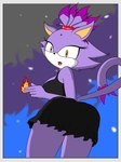 anthro breasts butt butt_focus clothed clothing dress elemental_manipulation female fire fire_manipulation fur hair legs_together looking_at_viewer looking_back looking_back_at_viewer multicolored_body open_mouth provocative rear_view simple_background solo surprised_expression tail two_tone_body yellow_eyes shaad17869525 sega sonic_the_hedgehog_(series) blaze_the_cat domestic_cat felid feline felis mammal 3:4 absurd_res hi_res