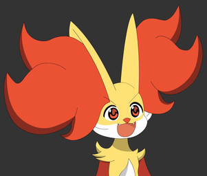 chibi female inner_ear_fluff solo tuft albertosgt65 gyate_gyate nintendo pokemon delphox generation_6_pokemon pokemon_(species)