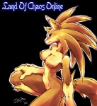 anthro breasts female hair nipples nude solo spiky_hair tail j-fujita land_of_chaos land_of_chaos_online foxlady canid canine fox mammal