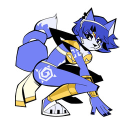 3_toes 5_fingers accessory action_pose anthro arm_markings armor black_nose blue_body blue_countershading blue_eyelids blue_fur blue_hair blue_nails blue_tail bottomwear bra breasts butt claws clothed clothed_anthro clothed_female clothing colored_nails countershade_face countershade_torso countershading crouching determined dipstick_tail ear_piercing eyebrow_through_hair eyebrows feet female female_anthro fingers fluffy fluffy_tail footwear fur glistening_eyelids gold_bracers gold_thighlet hair hair_accessory hairband hip_markings leg_markings loincloth looking_aside_at_viewer looking_at_viewer looking_away markings medium_breasts medium_hair mole_(marking) nails navel no_irises pauldron piercing pointy_ears pose prick_ears sandals shoes side_view simple_background slim_anthro slim_female snout solo tail tail_markings tail_wraps toe_claws toes translucent translucent_hair tribal tribal_clothing underwear white_background white_bottomwear white_clothing white_footwear white_loincloth white_sandals white_tail_tip wraps yellow_bra yellow_clothing yellow_underwear jaybound753 nintendo star_fox krystal_(star_fox) canid canine fox mammal 2025 cel_shading digital_drawing_(artwork) digital_media_(artwork) english_description full-length_portrait hi_res portrait shaded