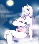 anthro big_breasts blush breasts chest_tuft cute_fangs fangs female kemono purple_eyes solo teeth thick_thighs towel tuft kin-shun undertale undertale_(series) toriel boss_monster_(undertale) bovid caprine mammal 2019