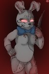 anthro black_eyes blood blood_on_chest blood_on_face blood_on_hand bodily_fluids bow_ribbon doll fabric female fur glowing glowing_eyes grey_body grey_fur knife pink_body pink_fur simple_background solo white_body white_fur darknetic five_nights_at_freddy's five_nights_at_freddy's:_security_breach scottgames steel_wool_studios vanny_(fnaf) animate_inanimate lagomorph leporid living_doll mammal rabbit 2021 absurd_res digital_media_(artwork) hi_res