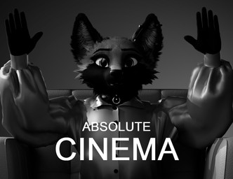 anthro clothed clothing collar female fur furgonomic_headwear furgonomics furniture looking_at_viewer shirt simple_background smile sofa solo text topwear protolady ruaidri_(modeler) absolute_cinema fox_(protolady) canid canine fox mammal 3d_(artwork) blender_(artwork) blender_cycles_(artwork) digital_media_(artwork) english_text hi_res meme monochrome