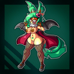 accessory anthro areola bat_wings big_breasts blush bodily_fluids breasts brown_areola brown_nipples brown_sclera cape claws clothing costume eyewear fangs female fishnet_clothing fishnet_legwear fur genital_fluids genitals glasses green_hair hair hair_accessory halloween_costume happy holidays legwear membrane_(anatomy) membranous_wings neck_tuft nerd nipples open_mouth plant pubes red_eyes smile solo teeth thick_thighs tuft vaginal_fluids vampire_costume vulva wet wide_hips wings yellow_body yellow_fur mintyspirit halloween nintendo pokemon fan_character sunnyleafeon_(mintyspirit) bat eeveelution generation_4_pokemon leafeon mammal pokemon_(species) vampire 1:1 2022 absurd_res digital_media_(artwork) hi_res