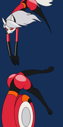 anthro bodysuit clothing cosplay crossover_cosplay elastic female latex latex_bodysuit latex_clothing latex_skinsuit latex_transformation simple_background skinsuit solo tight_clothing transformation transparent_background themadastronaut disney hellaverse helluva_boss mythology pixar the_incredibles helen_parr loona_(helluva_boss) canid canid_demon canine demon hellhound mammal mythological_canine mythological_creature absurd_res alpha_channel crossover digital_media_(artwork) hi_res