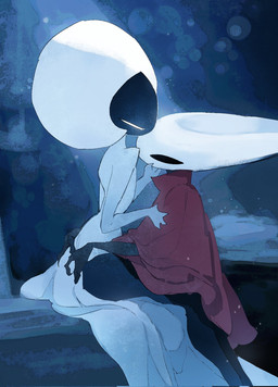 anthro biped black_body black_eyes butt butt_grab cloak clothing detailed_background duo empty_eyes eye_contact female female/female hand_on_butt hand_on_chest hand_on_face holding_partner intimate leaning leaning_forward looking_at_another looking_down looking_down_at_partner looking_up_at_partner mouthless narrowed_eyes red_cloak red_clothing side_view sitting undressing_another white_body white_eyes justdog hollow_knight:_silksong hollow_knight_(franchise) team_cherry hornet_(hollow_knight) lace_(hollow_knight:_silksong) arthropod humanoid insect 2026 digital_drawing_(artwork) digital_media_(artwork) hi_res