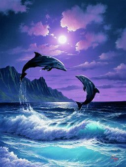 feral sea sunset water anthony_casay aquatic cetacean dolphin mammal toothed_whale icon