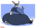 anthro big_butt butt clothed clothing duo female fur grey_body grey_fur macro male obese overweight thick_thighs graybluestudios disney zootopia judy_hopps nick_wilde canid canine fox lagomorph leporid mammal rabbit