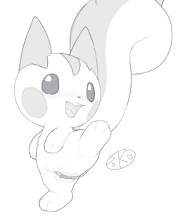 beady_eyes biped bipedal_feral buckteeth cheek_spots clitoral_hood clitoris crotch_tuft female feral front_view fur fur_tuft genitals humanoid_genitalia humanoid_genitalia_on_feral humanoid_vulva humanoid_vulva_on_feral inner_labia light_blush looking_at_viewer multicolored_body multicolored_fur one_leg_up open_mouth paws raised_leg simple_background solo squirrel_tail teeth tuft two_tone_body two_tone_fur vulva white_background pokopokarea nintendo pokemon generation_4_pokemon pachirisu pokemon_(species) 2026 digital_drawing_(artwork) digital_media_(artwork) signature sketch