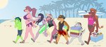 anthro ball beach beach_ball beach_blanket beach_towel beach_umbrella beverage_can big_breasts bikini blush bottomwear breasts brown_body brown_hair brown_skin bulge clothed clothing dreadlocks electronics eyewear female footwear gesture green_body green_skin group group_photo hair hand_gesture hat headgear headwear inflatable larger_female long_hair long_snout male one-piece_swimsuit open_mouth orange_hair orange_tail parasol pigtails pink_body pink_skin pointing ponytail purple_body purple_hair purple_skin radio sand sand_castle sandals sculpture seaside sharp_teeth shoes short_hair short_tail shorts size_difference smaller_female smaller_male snout sunglasses swimming_trunks swimwear tail teeth tied_hair towel two-piece_swimsuit walking white_body white_skin raidak5 cavemanon_studios goodbye_volcano_high snoot_game adam_(gvh) babs_(snoot_game) erin_(snoot_game) milhouse_(gvh) nathan_(snoot_game) rosemary_(snoot_game) stacy_(gvh) ankylosaurian ankylosaurid ankylosaurus dinosaur humanoid ornithischian prehistoric_species reptile scalie spinosaurid spinosaurus theropod thyreophoran absurd_res hi_res