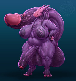 anthro areola balls ballsack_nipples big_balls big_penis breasts eyeless genitals gynomorph head_penis huge_balls huge_hips huge_penis humanoid_genitalia humanoid_penis intersex living_penis nipples orns penis penis_fingers penis_horn pseudo_horn purple_areola purple_balls purple_breasts purple_nipples purple_penis solo tail tail_genitals tail_penis unusual_anatomy unusual_genitalia unusual_genitalia_placement unusual_penis unusual_penis_placement unusual_tail vein veiny_penis wide_hips bulkrolly penis_creature absurd_res hi_res