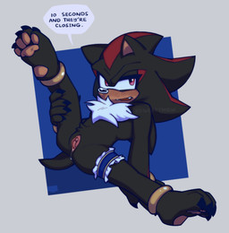 andromorph anthro black_body blush bodily_fluids claws clitoris dialogue fangs feet finger_claws fluffy fluffy_chest genital_fluids genitals intersex looking_at_viewer narrowed_eyes open_mouth pawpads presenting presenting_vulva red_body red_eyes solo speech_bubble spread_legs spreading tail talking_to_viewer teeth text toe_claws vaginal_fluids vulva edge0ftmrw sega sonic_the_hedgehog_(series) shadow_the_hedgehog eulipotyphlan hedgehog mammal 2026 digital_drawing_(artwork) digital_media_(artwork) english_text hi_res