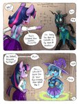 animegirl2012 anthro anthrofied arthropod breasts changeling circe_(artist) clothed clothing comic dialogue english_text equid equine female friendship_is_magic hand_on_hip hasbro hi_res horn mammal my_little_pony mythological_creature mythological_equine mythology queen_chrysalis_(mlp) text transformation trixie_(mlp) twilight_sparkle_(mlp) unicorn winged_unicorn wings
