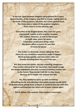 border lore not_furry text white_border creativeclaws mythology avian dragon gryphon mythological_avian mythological_creature mythological_scalie scalie absurd_res comic digital_media_(artwork) english_text first_page hi_res story