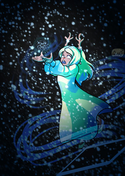5_fingers anthro antlers blonde_hair breasts buckteeth clothing cold digit_ring elemental_manipulation empty_eyes female fingers footwear hair horn ice ice_manipulation jewelry long_hair magic magic_user open_mouth platinum_blonde red_nose ring robe sad shoes small_breasts snow snowflake snowgrave solo teeth wedding_ring white_clothing white_eyes white_robe wind availableavangarda deltarune undertale_(series) noelle_holiday deer mammal new_world_deer reindeer hi_res