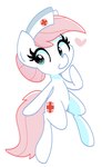 blue_eyes clothing cutie_mark female feral front_view hair hat headgear headwear heart_symbol hooves nurse_clothing nurse_hat nurse_headwear pink_hair quadruped red_cross simple_background solo white_background white_body kindakismet friendship_is_magic hasbro my_little_pony nurse_redheart_(mlp) earth_pony equid equine horse mammal pony hi_res