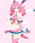 4:5 alternate_species animal_humanoid eeveelution female generation_6_pokemon hair hi_res humanoid humanoidized mammal nintendo pink_hair pokemon pokemon_(species) pokemorph ribbons solo sylveon takeshima_(nia)